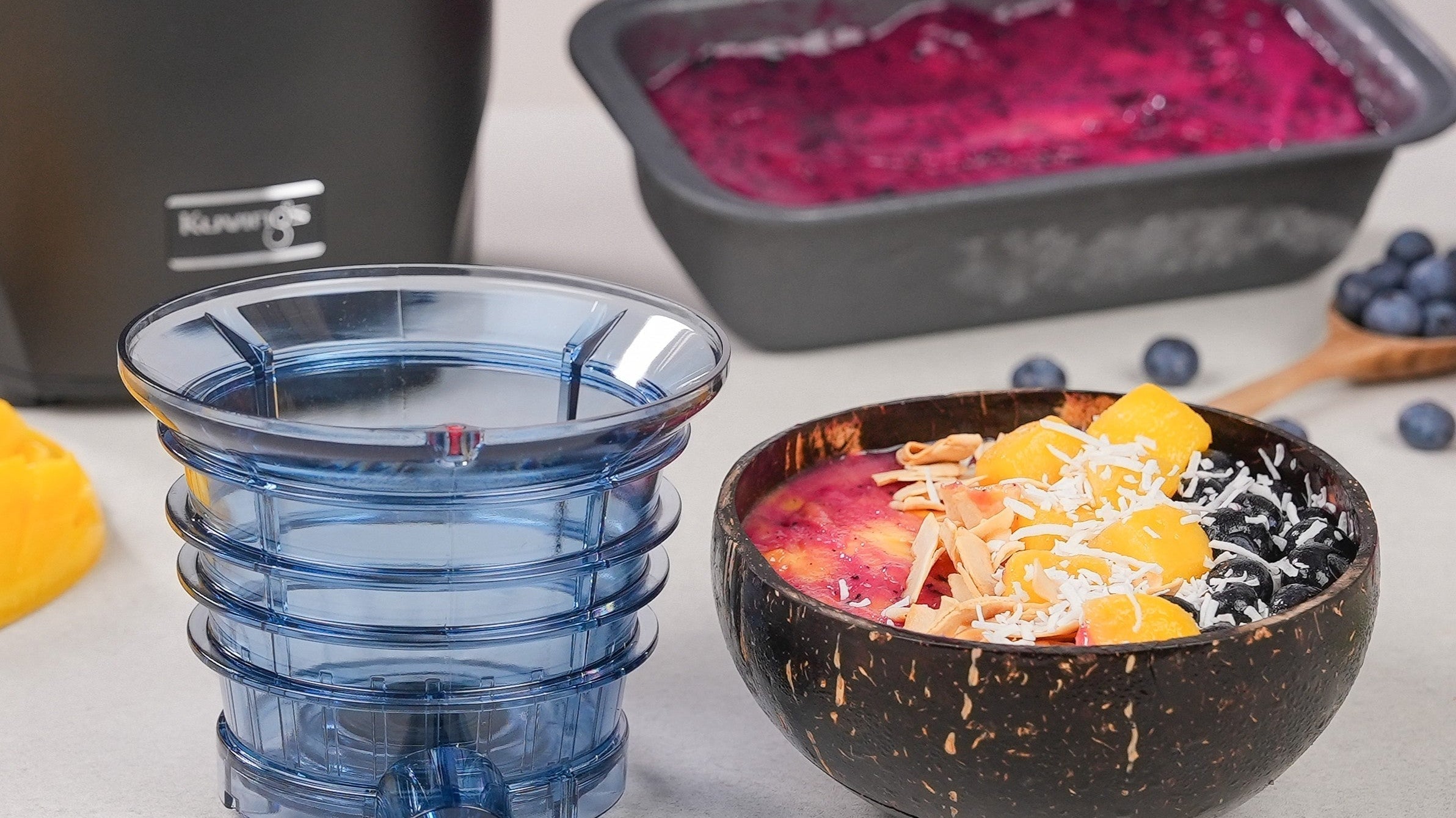 [3-in-1 AUTO10S]Sorbet Strainer: Red Dragon Fruit Smoothie Bowl